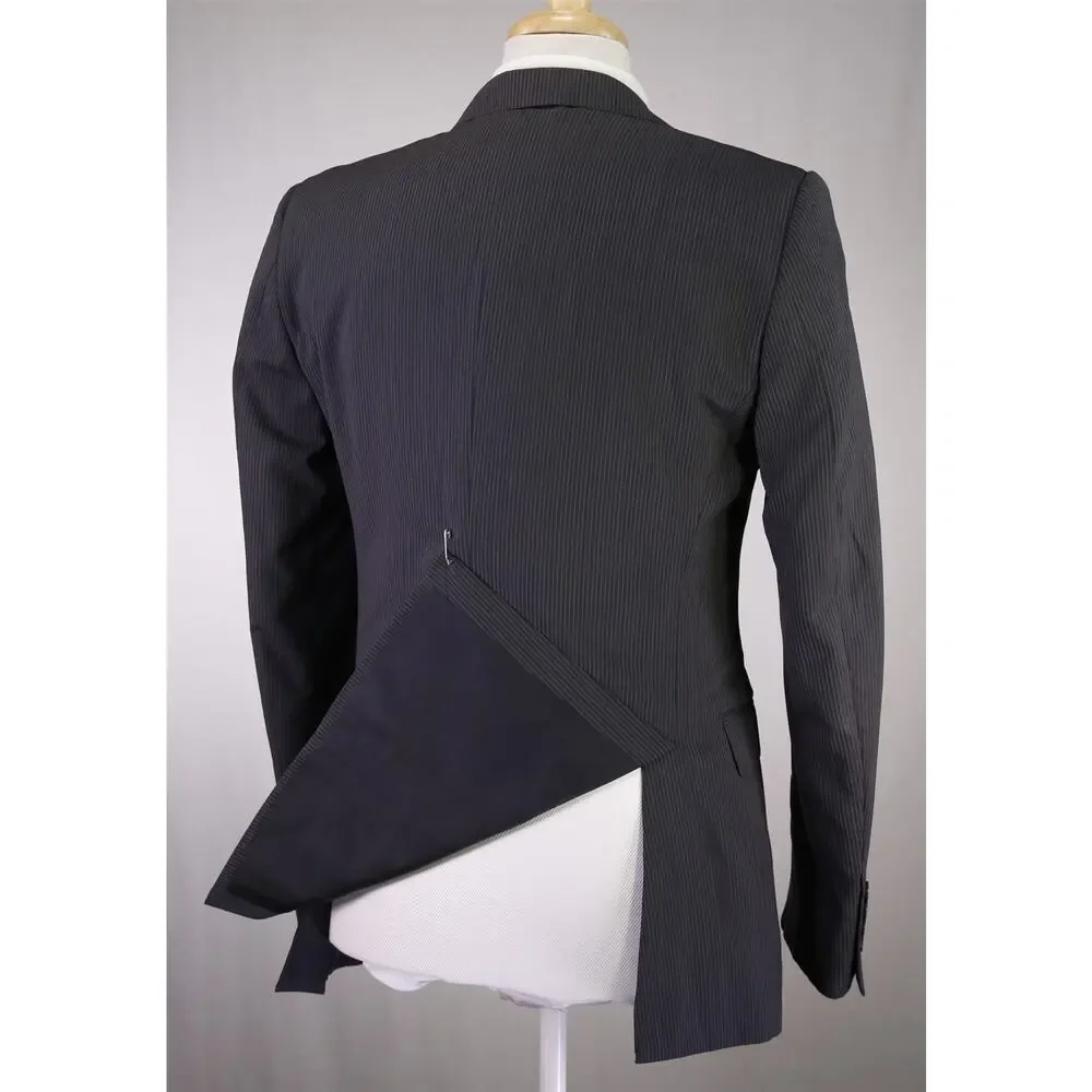 Gucci Tom Ford Era Gray Thin Striped Peak Lapel Wool Mohair 2-Btn Suit 36R